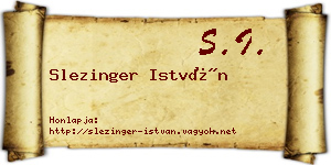 Slezinger István névjegykártya